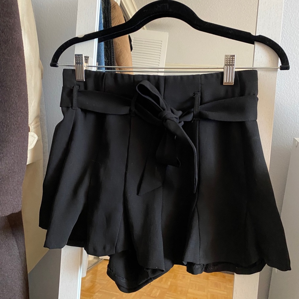 Zara Black Skirt with Bow Tie